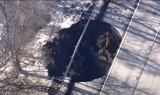 Massive sinkhole swallows part of New Jersey interstate